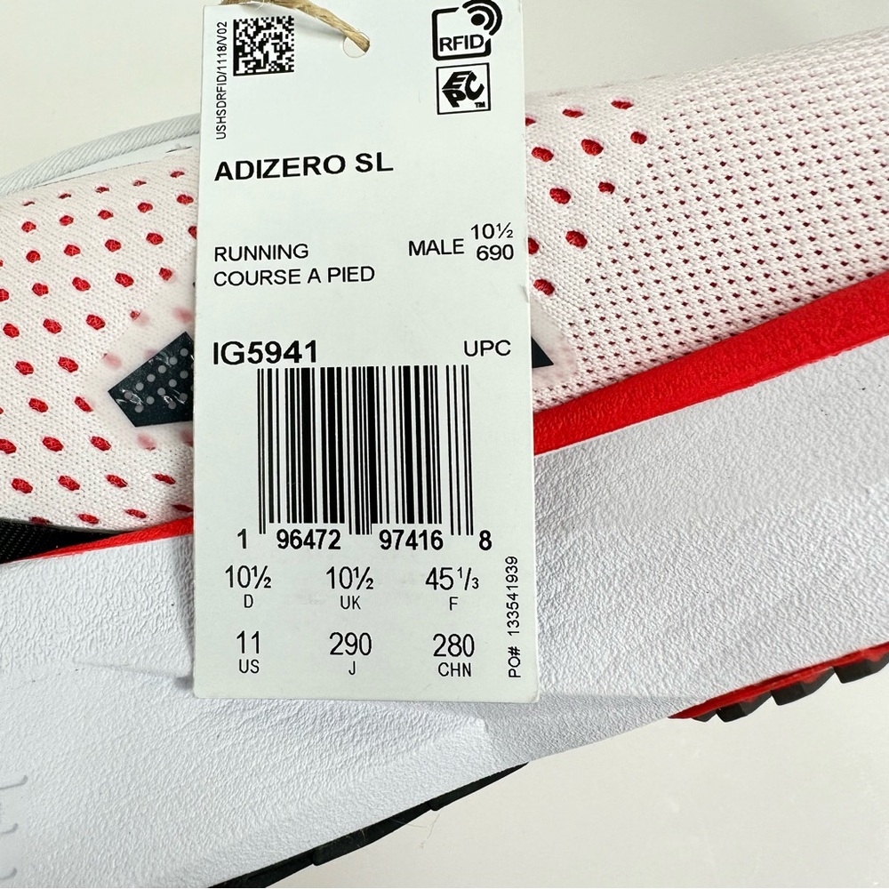 Men’s Adidas Adizero SL Running Shoes Jogging Training Sports White NWT IG5941 - Picture 8 of 9